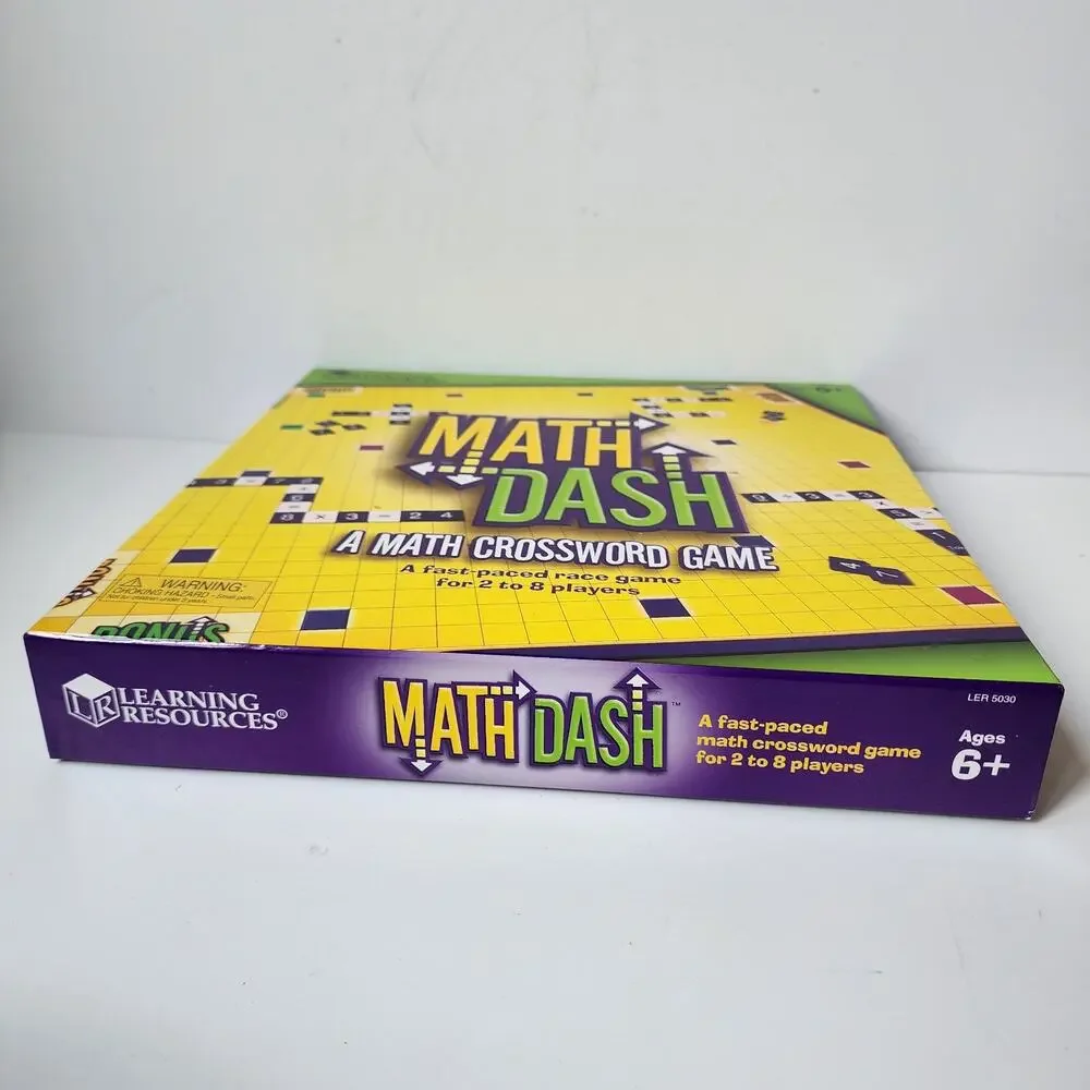 Math Dash Board Game Fast Math Crossword 2-8 Players LER 5030 Learning Resources